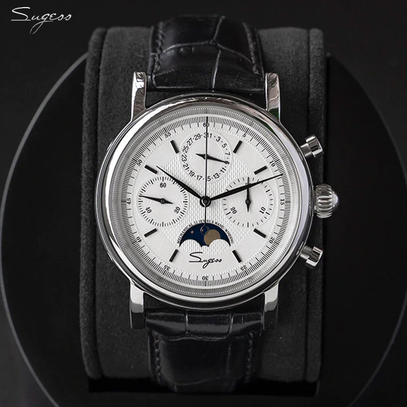 Omega Watch Constellation - Sugess メンズ腕時計オリジナルムーブメント ST1908 機械式カレンダークロノグラフヴィンテージムーンフェイズ腕時計防水サファイア