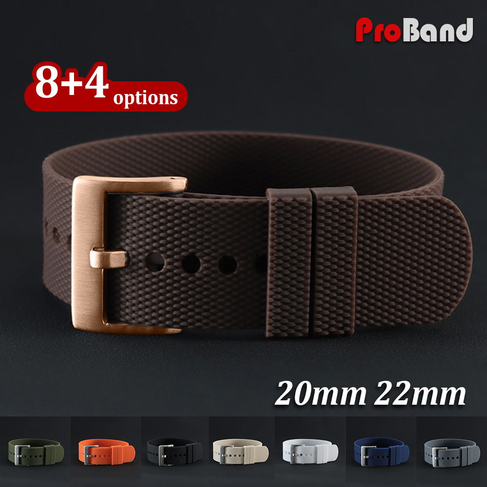 Nato Strap Nylon - スポーツワンピースシリコンウォッチストラップ20mm 22mm FKM交換用メンズリストバンド（チュードル用）ホワイトグレーラバーウォッチバンド（カルティエ用）