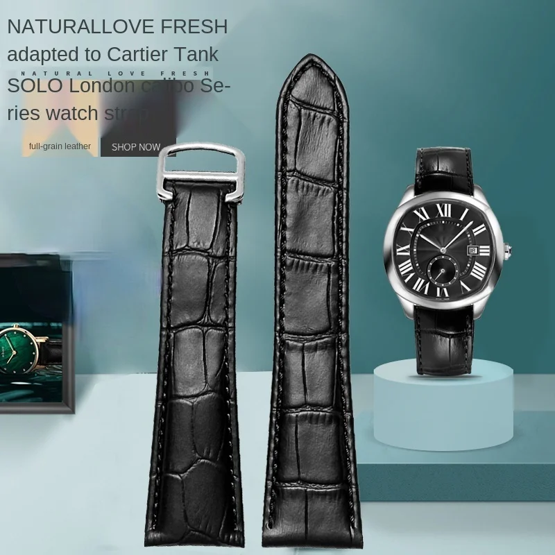 Cartier Watch Tank - 時計バンド本革時計ストラップ 22/23/24/25 ミリメートルブレスレット男性/女性用時計バンドを交換カルティエタンクソロ