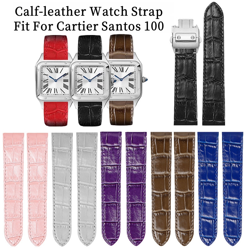 Cartier Watch Ballon Bleu - カルティエサントス100に適合するトップ牛革製腕時計ストラップ20mm 23mm 24mmフルグレイン牛革製腕時計バンド
