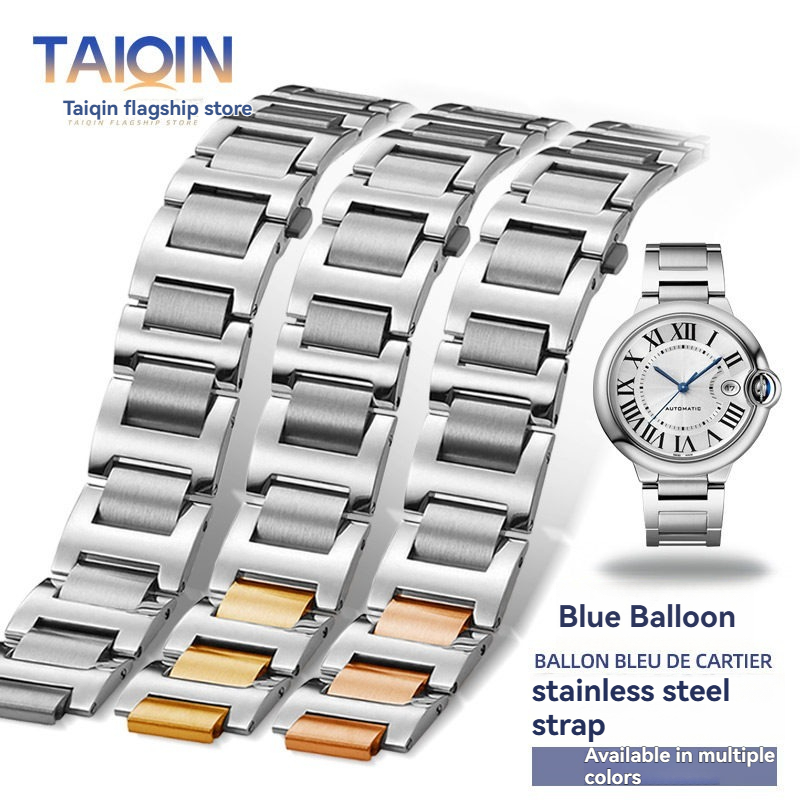 専用の凸面インターフェースステンレススチールストラップカルテ - Cartier Watch Ballon Bleu のレビューと価格