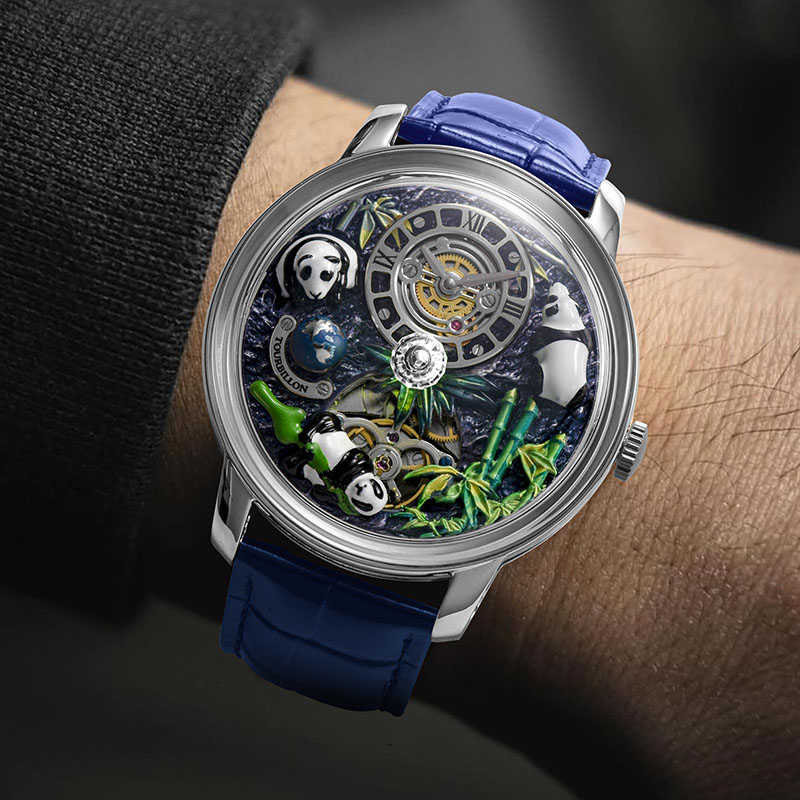 PINDU ブランドデザインパンダ国宝機械式時計メンズ 45 - Omega Watch Constellation のレビューと価格