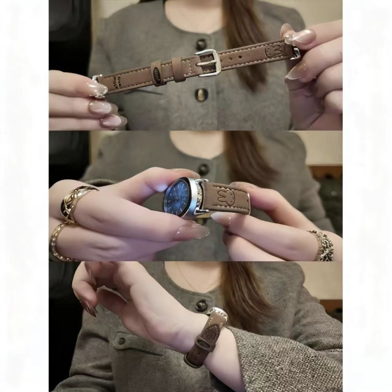 かわいいミッフィーのスエード製、薄型リストストラップ式腕時計 - Suede Strap Watch のレビューと価格