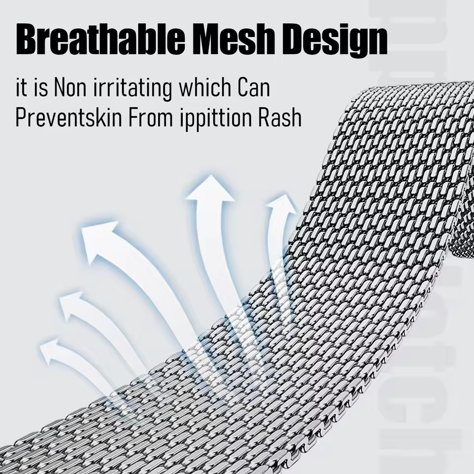 18/20/22 ミリメートルスチールメッシュミラネーゼルー - Milanese Loop Magnetic のレビューと価格