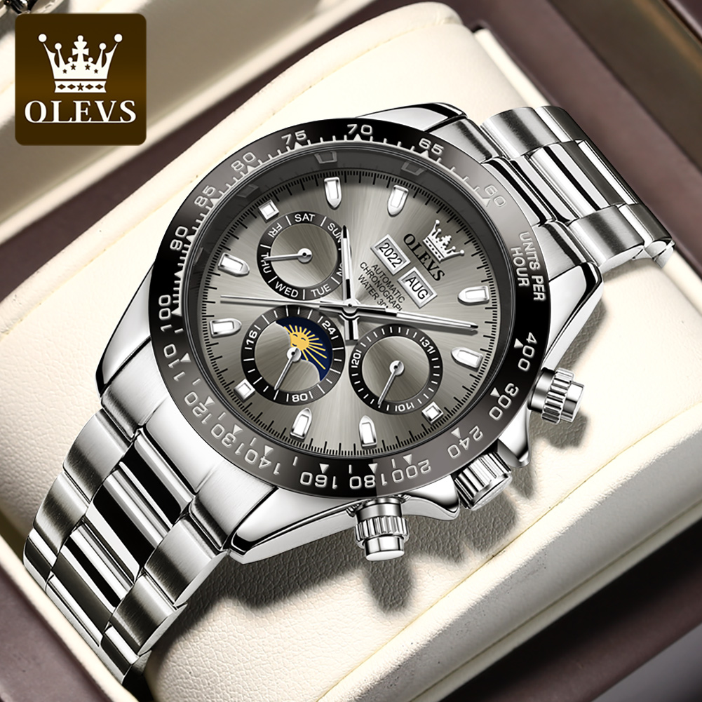 OLEVS 6654 高級メンズ腕時計クロノグラフ自動機械式 - Seiko Watch Presage のレビューと価格