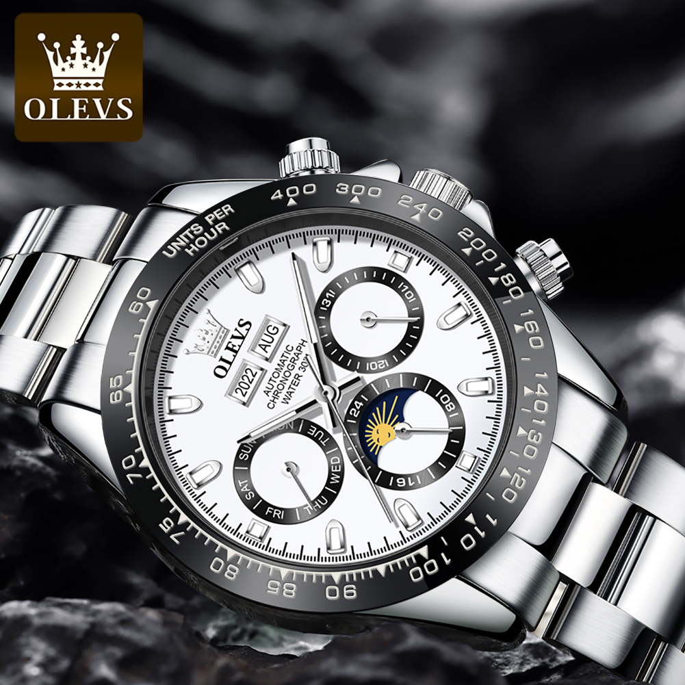 OLEVS 6654 高級メンズ腕時計クロノグラフ自動機械式 - Seiko Watch Presage のレビューと価格