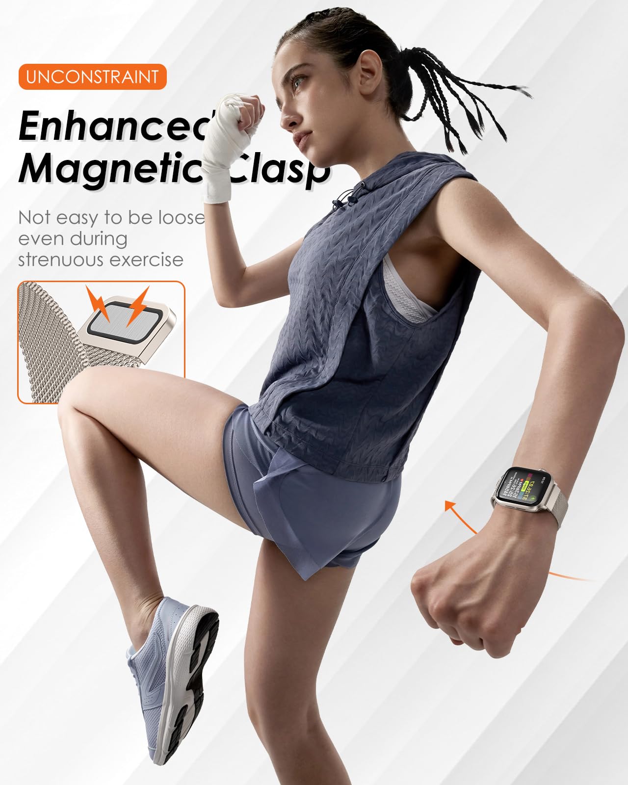 Apple Watch用ミラネーゼストラップ。44mm、40 - Milanese Loop Magnetic のレビューと価格