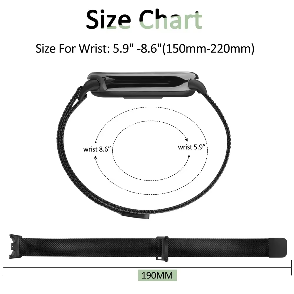 Xiaomi Mi Band 11、10、8、9用 メタル製 - Milanese Loop Magnetic のレビューと価格